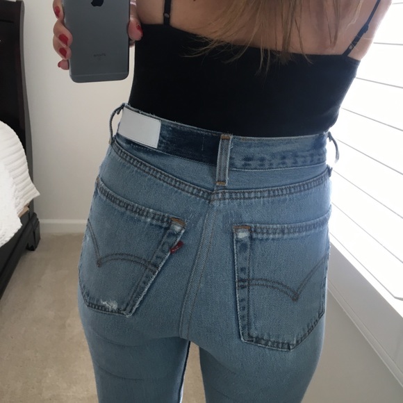 Re/Done High Rise Ankle Crop size 24 25 light wash - Picture 8 of 8